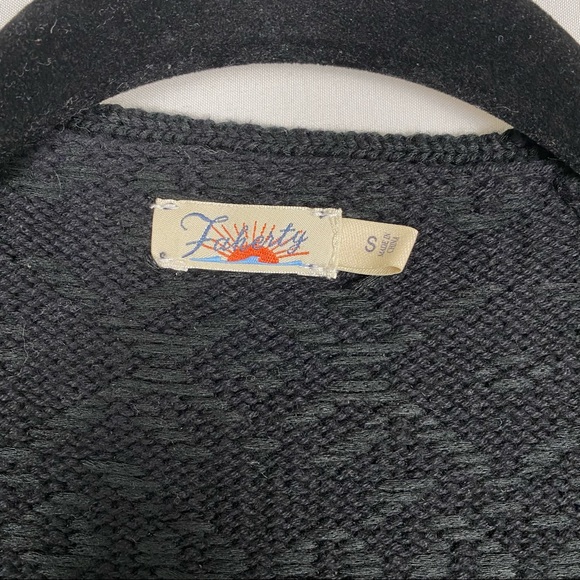 Faherty Santa Ana Black Diamond Embroidered Fringe Sweater Jacket - Picture 7 of 12